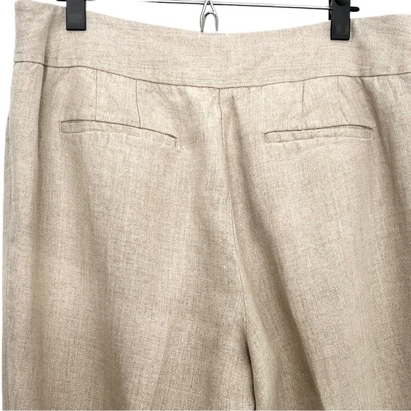 LOFT Julie Trouser Linen Pants Natural Beige Career Work Straight Leg Size 12 - Picture 4 of 12
